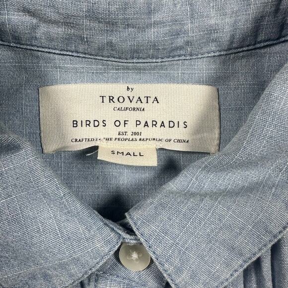 Trovata Chambray Ruffle Sleeve Blouse Small - Picture 5 of 7